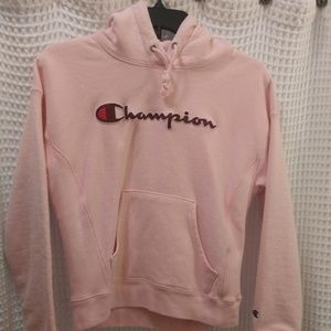 Champion Reverse Weave XS Logo Pink Hoodie